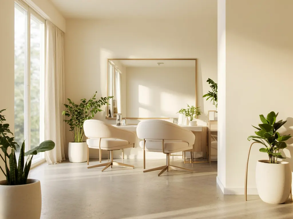 Spokojne, uporządkowane wnętrze salonu beauty